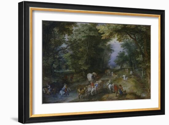 Belebte Waldstrasse, 1605-Jan Brueghel the Elder-Framed Giclee Print