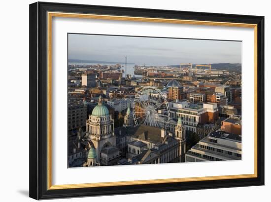 Belfast City Centre, Northern Ireland, Looking Towards the Docks and Estuary-Martine Hamilton Knight-Framed Photo