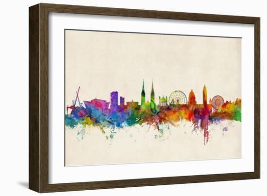 Belfast Northern Ireland Skyline-Michael Tompsett-Framed Art Print