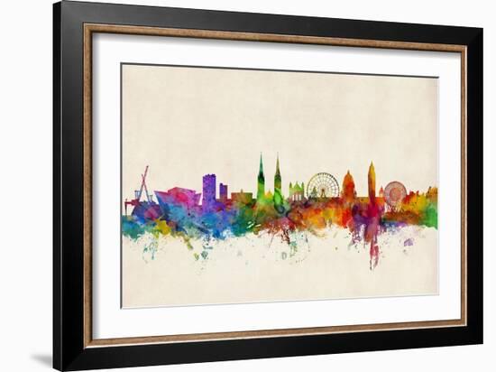 Belfast Northern Ireland Skyline-Michael Tompsett-Framed Art Print