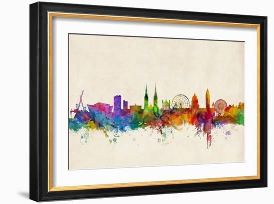 Belfast Northern Ireland Skyline-Michael Tompsett-Framed Art Print