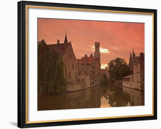 Belfort and River Dijver, Bruges, Belgium-Alan Copson-Framed Photographic Print