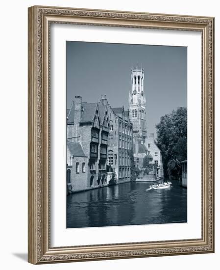 Belfry and Canal, Bruges, Belgium-Gavin Hellier-Framed Photographic Print