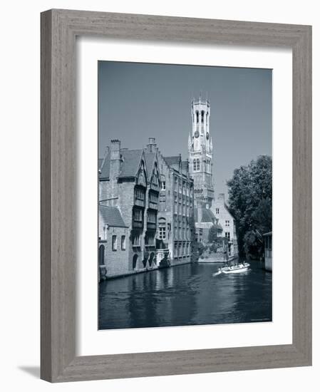 Belfry and Canal, Bruges, Belgium-Gavin Hellier-Framed Photographic Print