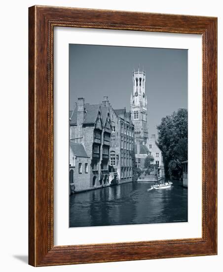 Belfry and Canal, Bruges, Belgium-Gavin Hellier-Framed Photographic Print