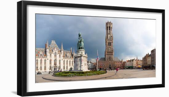 Belfry of Bruges in the historic market square of Bruges, West Flanders, Flemish Region, Belgium-null-Framed Photographic Print