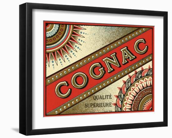 Belgian Cognac Label-null-Framed Art Print