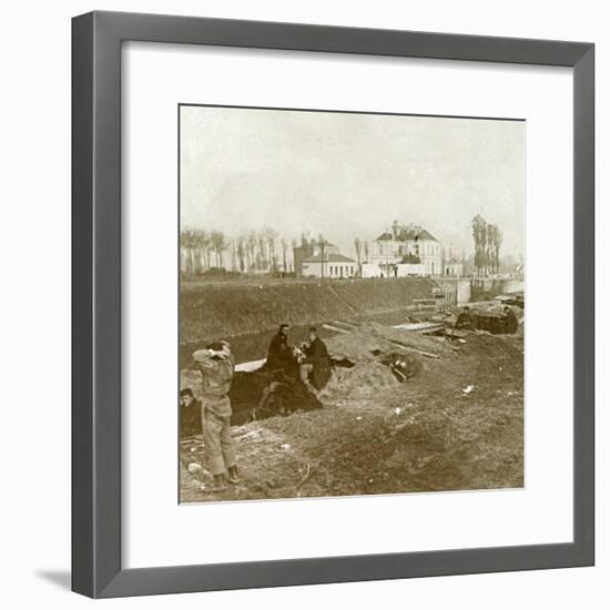 Belgian look-out, Yser, Flanders, Belgium, c1914-c1918-Unknown-Framed Photographic Print