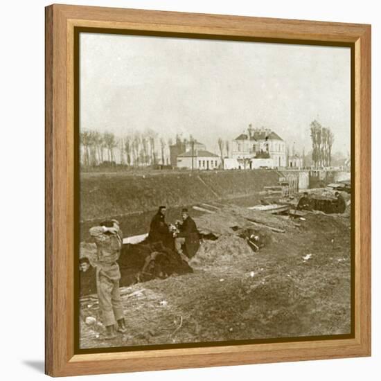 Belgian look-out, Yser, Flanders, Belgium, c1914-c1918-Unknown-Framed Stretched Canvas