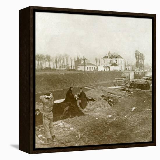 Belgian look-out, Yser, Flanders, Belgium, c1914-c1918-Unknown-Framed Stretched Canvas