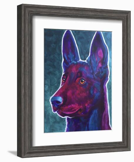 Belgian Malinois Burgundy-Dawgart-Framed Giclee Print