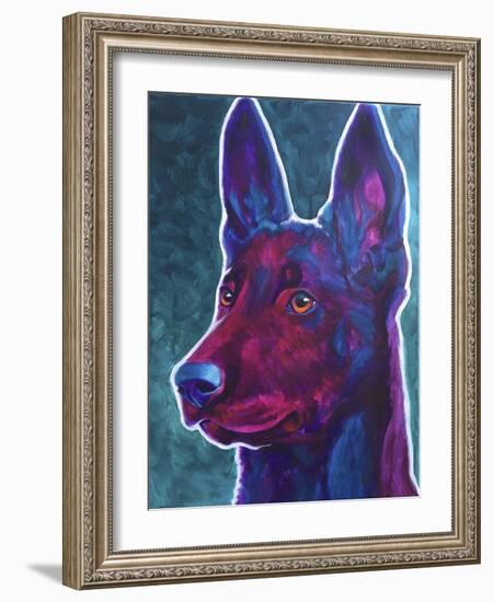 Belgian Malinois Burgundy-Dawgart-Framed Giclee Print