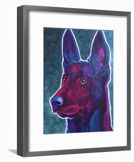 Belgian Malinois Burgundy-Dawgart-Framed Giclee Print