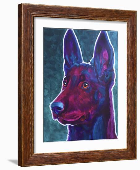 Belgian Malinois Burgundy-Dawgart-Framed Giclee Print