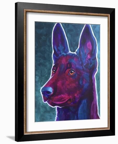 Belgian Malinois Burgundy-Dawgart-Framed Giclee Print