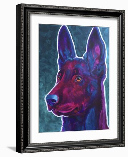 Belgian Malinois Burgundy-Dawgart-Framed Giclee Print