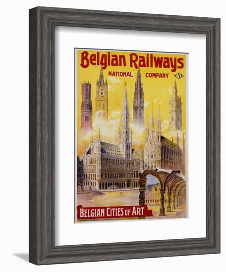 Belgian Railways - Belgian Cities of Art Poster-S. Rader-Framed Giclee Print