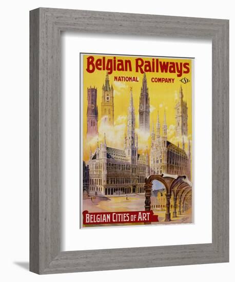 Belgian Railways - Belgian Cities of Art Poster-S. Rader-Framed Giclee Print