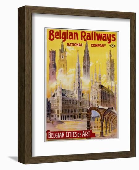 Belgian Railways - Belgian Cities of Art Poster-S. Rader-Framed Giclee Print