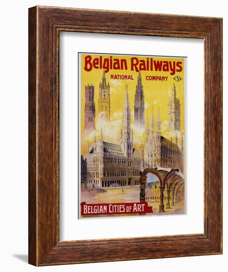 Belgian Railways - Belgian Cities of Art Poster-S. Rader-Framed Giclee Print