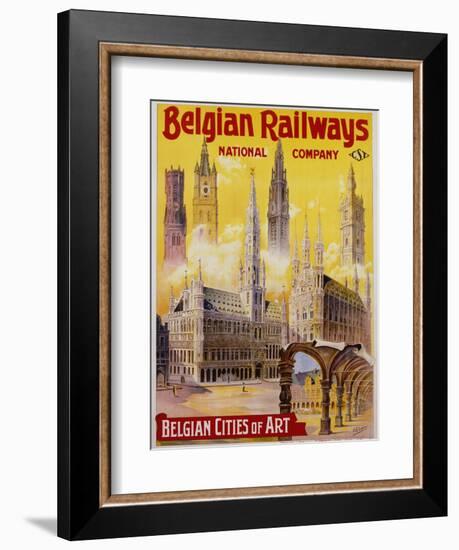 Belgian Railways - Belgian Cities of Art Poster-S. Rader-Framed Giclee Print