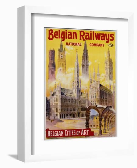 Belgian Railways - Belgian Cities of Art Poster-S. Rader-Framed Giclee Print