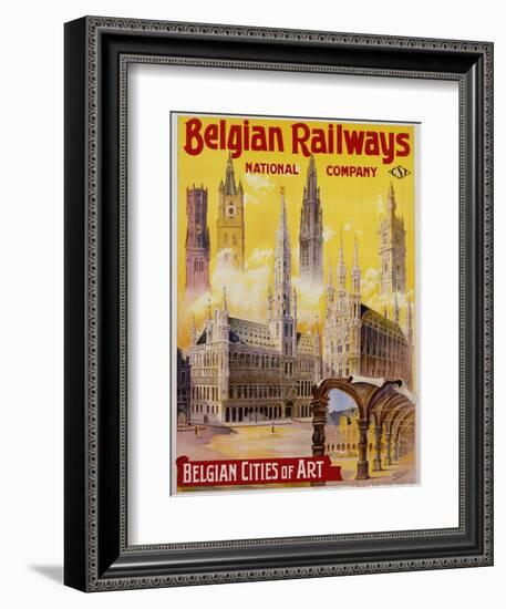 Belgian Railways - Belgian Cities of Art Poster-S. Rader-Framed Giclee Print