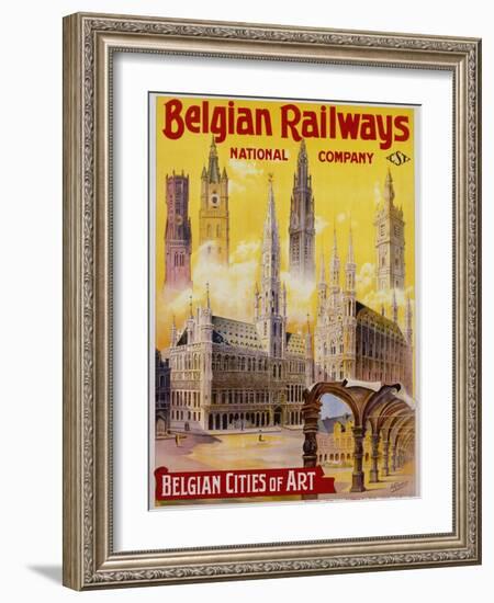 Belgian Railways - Belgian Cities of Art Poster-S. Rader-Framed Giclee Print