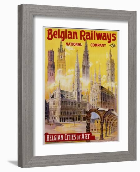 Belgian Railways - Belgian Cities of Art Poster-S. Rader-Framed Giclee Print