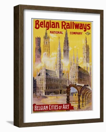 Belgian Railways - Belgian Cities of Art Poster-S. Rader-Framed Giclee Print