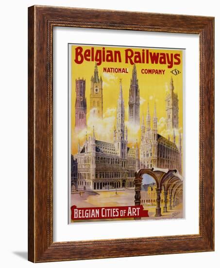 Belgian Railways - Belgian Cities of Art Poster-S. Rader-Framed Giclee Print