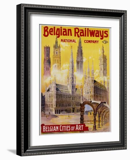 Belgian Railways - Belgian Cities of Art Poster-S. Rader-Framed Giclee Print