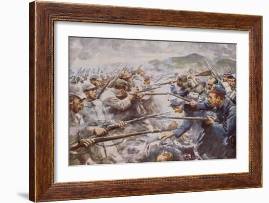 Belgians Repelling a Fierce German Attack at Liege-Arthur C. Michael-Framed Giclee Print