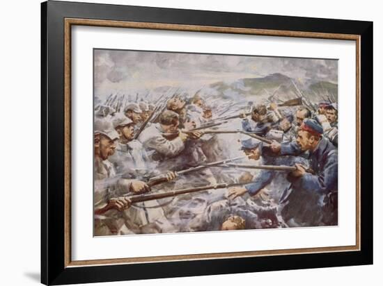 Belgians Repelling a Fierce German Attack at Liege-Arthur C. Michael-Framed Giclee Print