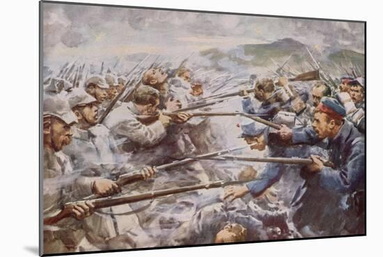 Belgians Repelling a Fierce German Attack at Liege-Arthur C. Michael-Mounted Giclee Print