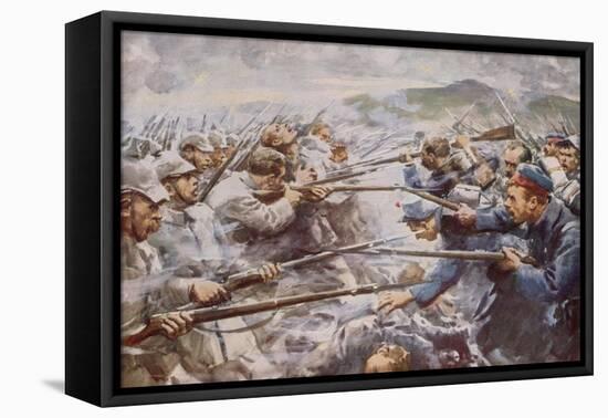Belgians Repelling a Fierce German Attack at Liege-Arthur C. Michael-Framed Premier Image Canvas