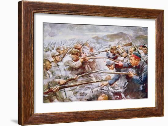 Belgians Repelling Germans at Liège, 1914-Arthur C. Michael-Framed Giclee Print