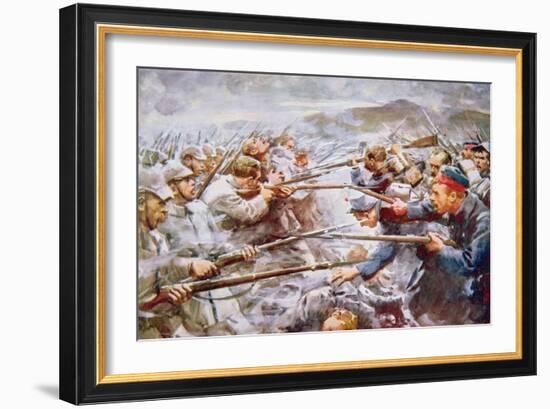 Belgians Repelling Germans at Liège, 1914-Arthur C. Michael-Framed Giclee Print