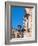 Belgium, Brugge. A stone statue on the cornerstone of a building.-Julie Eggers-Framed Photographic Print