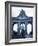 Belgium, Brussels; a Girl Walking with an Umbrella in Front of the Arc Du Triomphe-Ken Sciclina-Framed Photographic Print