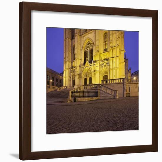 Belgium, Brussels, Cathedral Saint Michel Et Gudule-Rainer Mirau-Framed Photographic Print