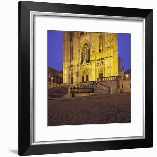 Belgium, Brussels, Cathedral Saint Michel Et Gudule-Rainer Mirau-Framed Photographic Print