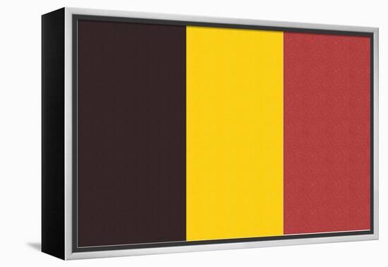 Belgium Country Flag - Letterpress-Lantern Press-Framed Stretched Canvas