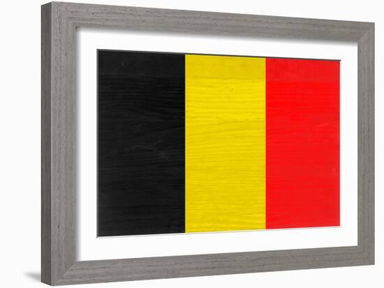 Belgium Flag Design with Wood Patterning - Flags of the World Series-Philippe Hugonnard-Framed Art Print