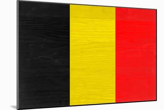 Belgium Flag Design with Wood Patterning - Flags of the World Series-Philippe Hugonnard-Mounted Art Print