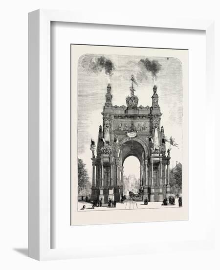 Belgium: the Memorial Arch of Triumph at Brussels, 1880 1881-null-Framed Giclee Print