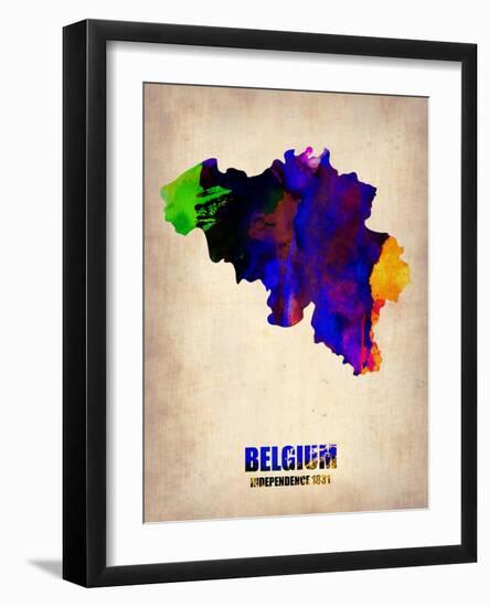 Belgium Watercolor Map-NaxArt-Framed Art Print