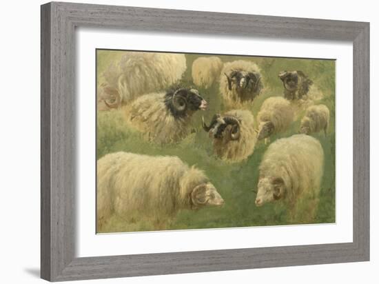 Béliers et moutons à tête noire, 10 esquisses-Rosa Bonheur-Framed Giclee Print