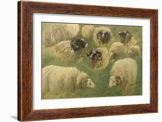 Béliers et moutons à tête noire, 10 esquisses-Rosa Bonheur-Framed Giclee Print