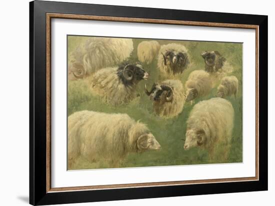 Béliers et moutons à tête noire, 10 esquisses-Rosa Bonheur-Framed Giclee Print